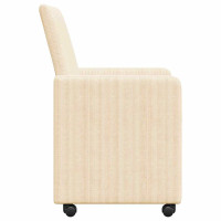 Produktbild för Matstolar med hjul med hjul 2 pcs Kräm 57 x 66 x 94 cm Mockatyg