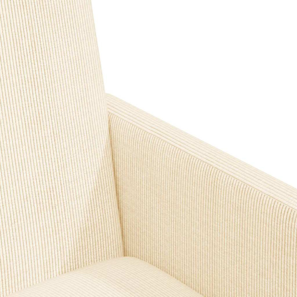 Produktbild för Matstolar med hjul med hjul 2 pcs Kräm 57 x 66 x 94 cm Mockatyg