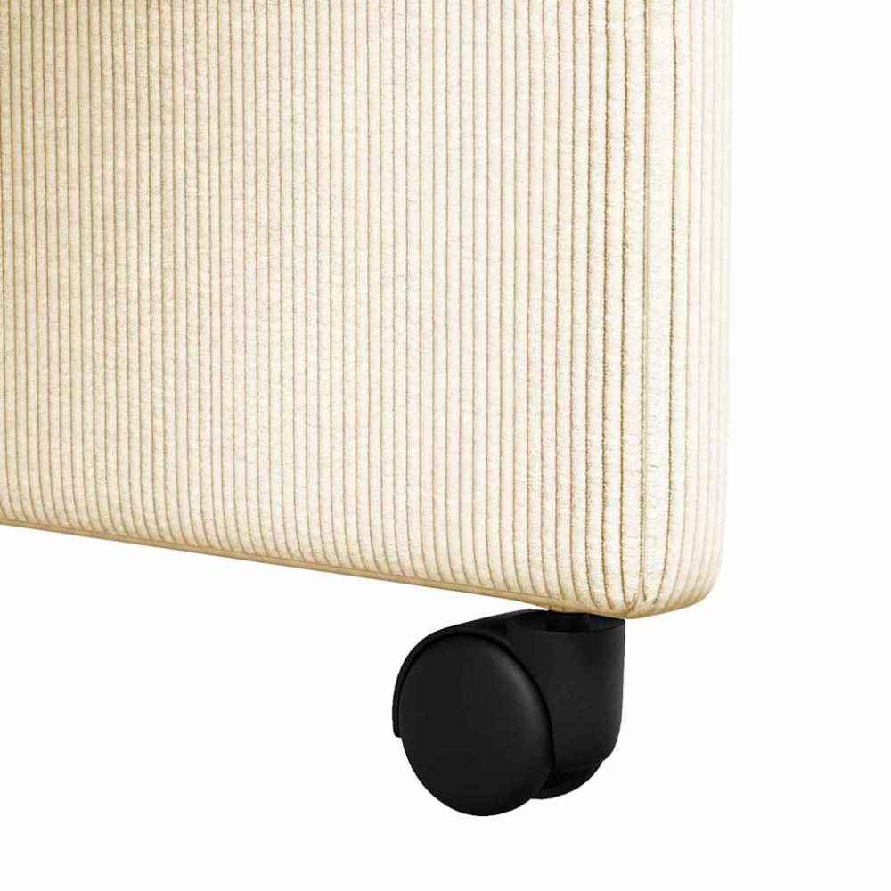 Produktbild för Matstolar med hjul med hjul 2 pcs Kräm 57 x 66 x 94 cm Mockatyg