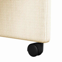 Produktbild för Matstolar med hjul med hjul 2 pcs Kräm 57 x 66 x 94 cm Mockatyg