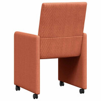 Produktbild för Matstolar med hjul 2 pcs Röd orange 57 x 66 x 94 cm Mockatyg