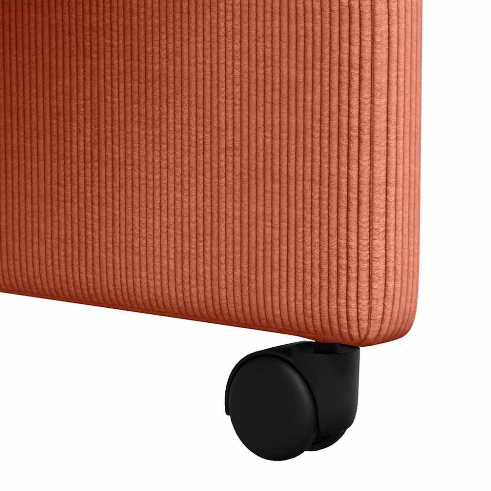 Produktbild för Matstolar med hjul 2 pcs Röd orange 57 x 66 x 94 cm Mockatyg