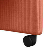 Produktbild för Matstolar med hjul 2 pcs Röd orange 57 x 66 x 94 cm Mockatyg