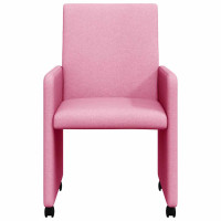 Produktbild för Matstolar med hjul med hjul 2 pcs Rosa 57 x 66 x 94 cm tyg