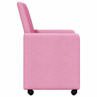 Produktbild för Matstolar med hjul med hjul 2 pcs Rosa 57 x 66 x 94 cm tyg