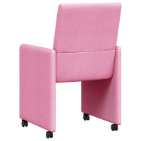 Produktbild för Matstolar med hjul med hjul 2 pcs Rosa 57 x 66 x 94 cm tyg