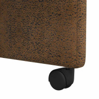 Produktbild för Matstolar med hjul 2 pcs Brun 57 x 66 x 94 cm Faux mockaläder