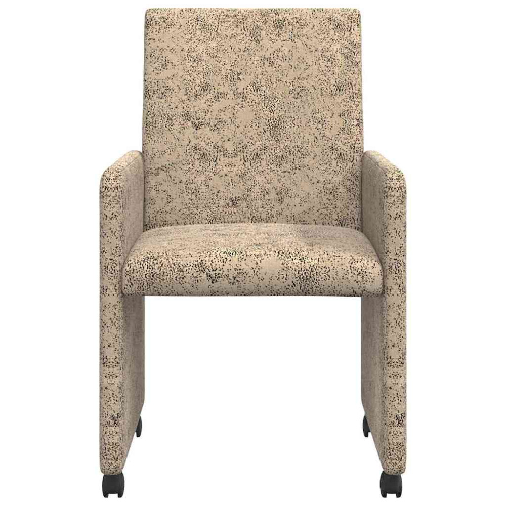 Produktbild för Matstolar med hjul med hjul 2 pcs Ljusgrå 57 x 66 x 94 cm
