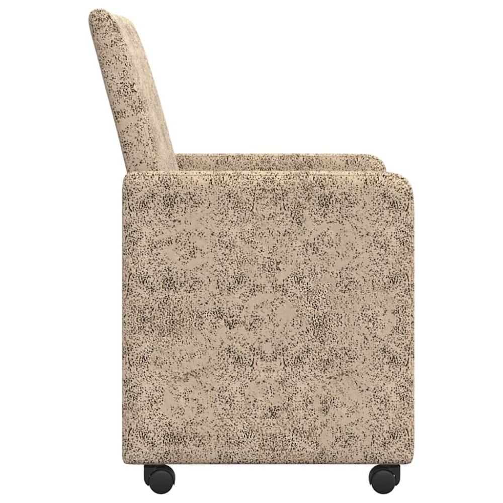 Produktbild för Matstolar med hjul med hjul 2 pcs Ljusgrå 57 x 66 x 94 cm