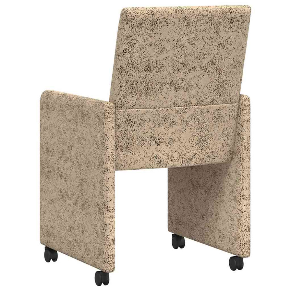 Produktbild för Matstolar med hjul med hjul 2 pcs Ljusgrå 57 x 66 x 94 cm