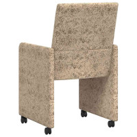 Produktbild för Matstolar med hjul med hjul 2 pcs Ljusgrå 57 x 66 x 94 cm
