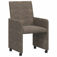 Produktbild för Matstolar med hjul med hjul 2 pcs Mörkgrå 57 x 66 x 94 cm