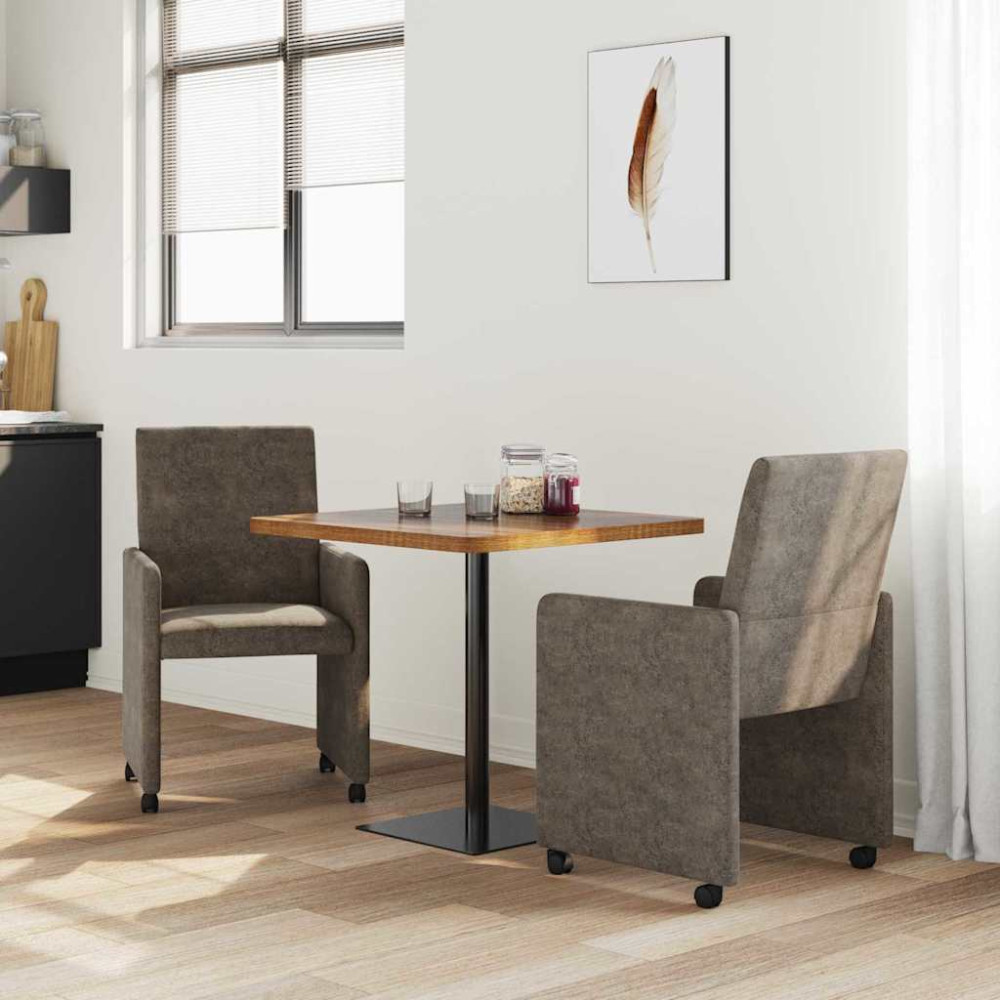 Produktbild för Matstolar med hjul med hjul 2 pcs Mörkgrå 57 x 66 x 94 cm