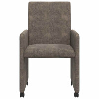 Produktbild för Matstolar med hjul med hjul 2 pcs Mörkgrå 57 x 66 x 94 cm
