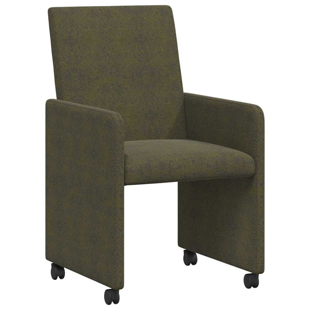 Produktbild för Matstolar med hjul med hjul 2 pcs Armégrön 57 x 66 x 94 cm