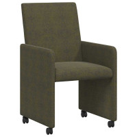 Produktbild för Matstolar med hjul med hjul 2 pcs Armégrön 57 x 66 x 94 cm