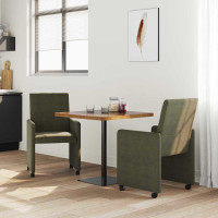 Produktbild för Matstolar med hjul med hjul 2 pcs Armégrön 57 x 66 x 94 cm