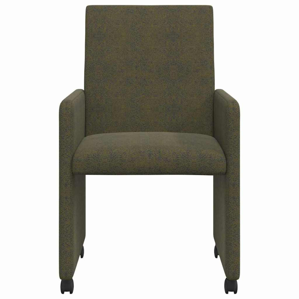 Produktbild för Matstolar med hjul med hjul 2 pcs Armégrön 57 x 66 x 94 cm