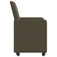 Produktbild för Matstolar med hjul med hjul 2 pcs Armégrön 57 x 66 x 94 cm