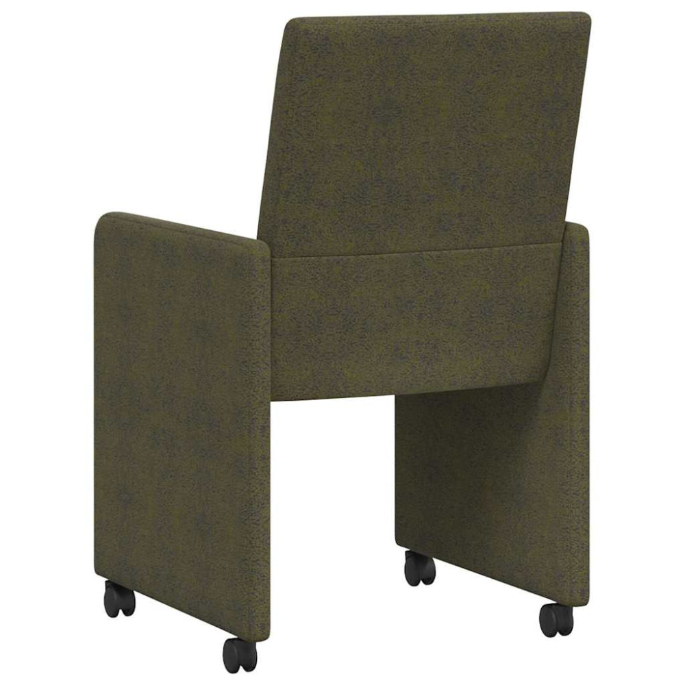 Produktbild för Matstolar med hjul med hjul 2 pcs Armégrön 57 x 66 x 94 cm