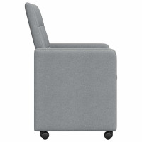 Produktbild för Matstolar med hjul med hjul 2 pcs Ljusgrå 58 x 65 x 94 cm tyg