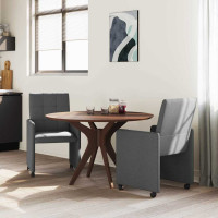 Produktbild för Matstolar med hjul med hjul 2 pcs Mörkgrå 58 x 65 x 94 cm tyg