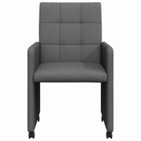 Produktbild för Matstolar med hjul med hjul 2 pcs Mörkgrå 58 x 65 x 94 cm tyg