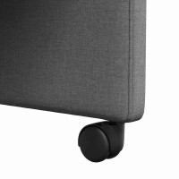 Produktbild för Matstolar med hjul med hjul 2 pcs Mörkgrå 58 x 65 x 94 cm tyg