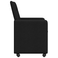 Produktbild för Matstolar med hjul med hjul 2 pcs Svart 58 x 65 x 94 cm tyg