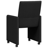 Produktbild för Matstolar med hjul med hjul 2 pcs Svart 58 x 65 x 94 cm tyg