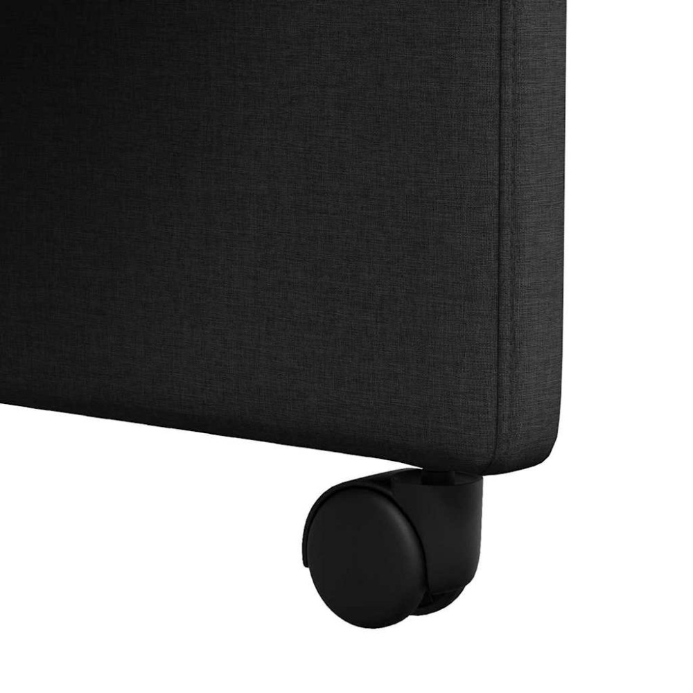 Produktbild för Matstolar med hjul med hjul 2 pcs Svart 58 x 65 x 94 cm tyg