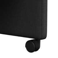 Produktbild för Matstolar med hjul med hjul 2 pcs Svart 58 x 65 x 94 cm tyg