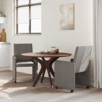 Produktbild för Matstolar med hjul med hjul 2 pcs Taupe 58 x 65 x 94 cm tyg