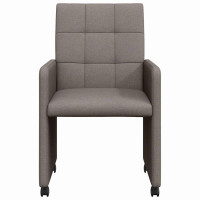Produktbild för Matstolar med hjul med hjul 2 pcs Taupe 58 x 65 x 94 cm tyg
