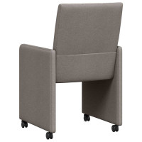 Produktbild för Matstolar med hjul med hjul 2 pcs Taupe 58 x 65 x 94 cm tyg