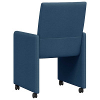 Produktbild för Matstolar med hjul med hjul 2 pcs Blå 58 x 65 x 94 cm tyg
