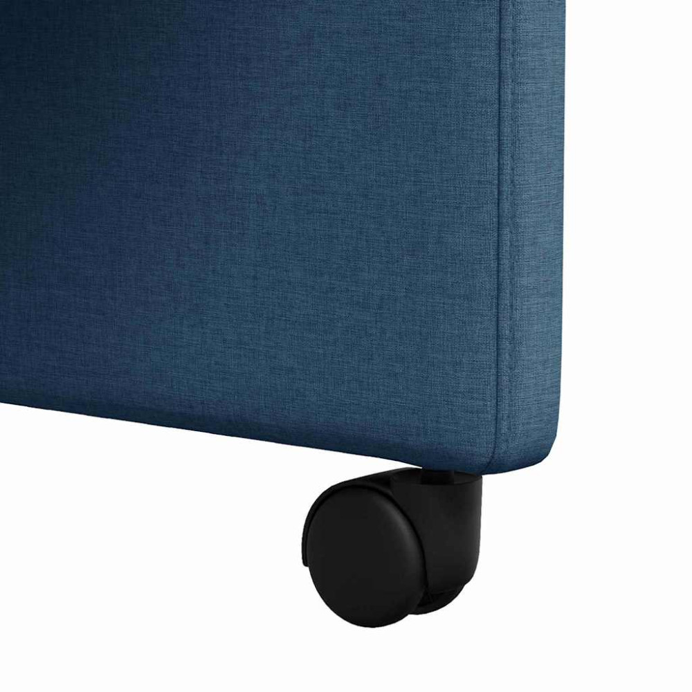 Produktbild för Matstolar med hjul med hjul 2 pcs Blå 58 x 65 x 94 cm tyg