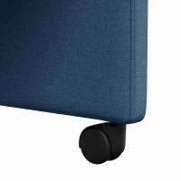 Produktbild för Matstolar med hjul med hjul 2 pcs Blå 58 x 65 x 94 cm tyg