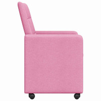 Produktbild för Matstolar med hjul med hjul 2 pcs Rosa 58 x 65 x 94 cm tyg