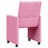 Produktbild för Matstolar med hjul med hjul 2 pcs Rosa 58 x 65 x 94 cm tyg