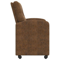 Produktbild för Matstolar med hjul 2 pcs Brun 57 x 67 x 95 cm Faux mockaläder