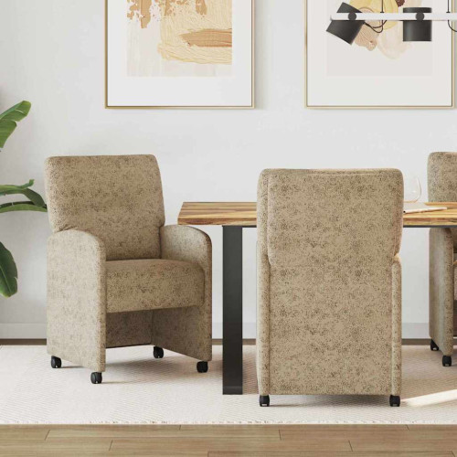 vidaXL Matstolar med hjul med hjul 2 pcs Ljusgrå 57 x 67 x 95 cm