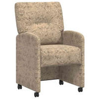 Produktbild för Matstolar med hjul med hjul 2 pcs Ljusgrå 57 x 67 x 95 cm