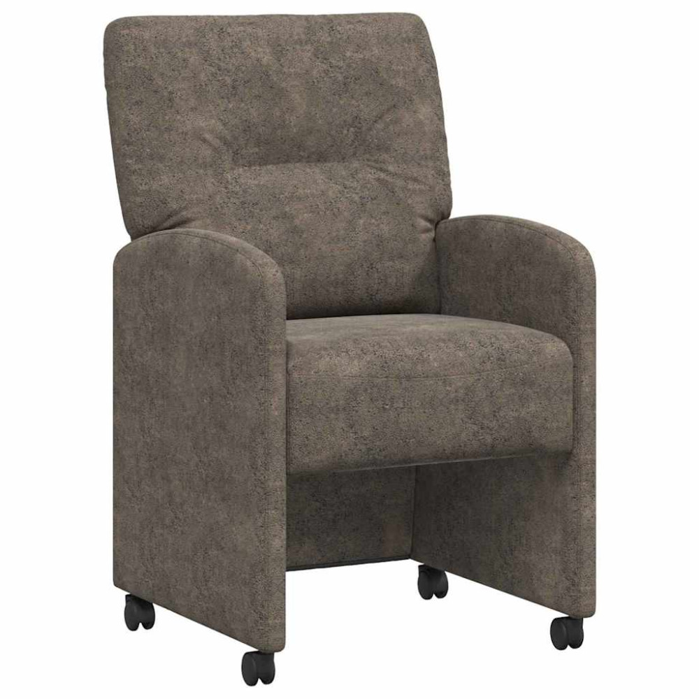Produktbild för Matstolar med hjul med hjul 2 pcs Mörkgrå 57 x 67 x 95 cm