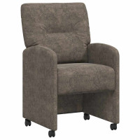 Produktbild för Matstolar med hjul med hjul 2 pcs Mörkgrå 57 x 67 x 95 cm
