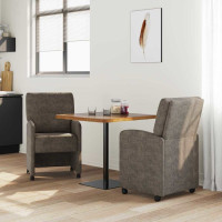 Produktbild för Matstolar med hjul med hjul 2 pcs Mörkgrå 57 x 67 x 95 cm