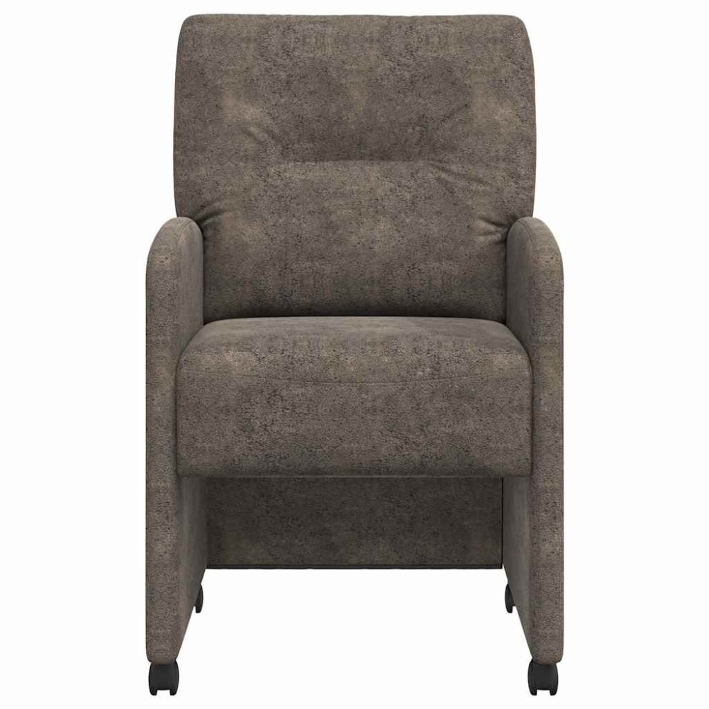 Produktbild för Matstolar med hjul med hjul 2 pcs Mörkgrå 57 x 67 x 95 cm