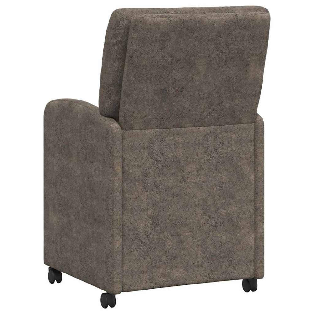 Produktbild för Matstolar med hjul med hjul 2 pcs Mörkgrå 57 x 67 x 95 cm