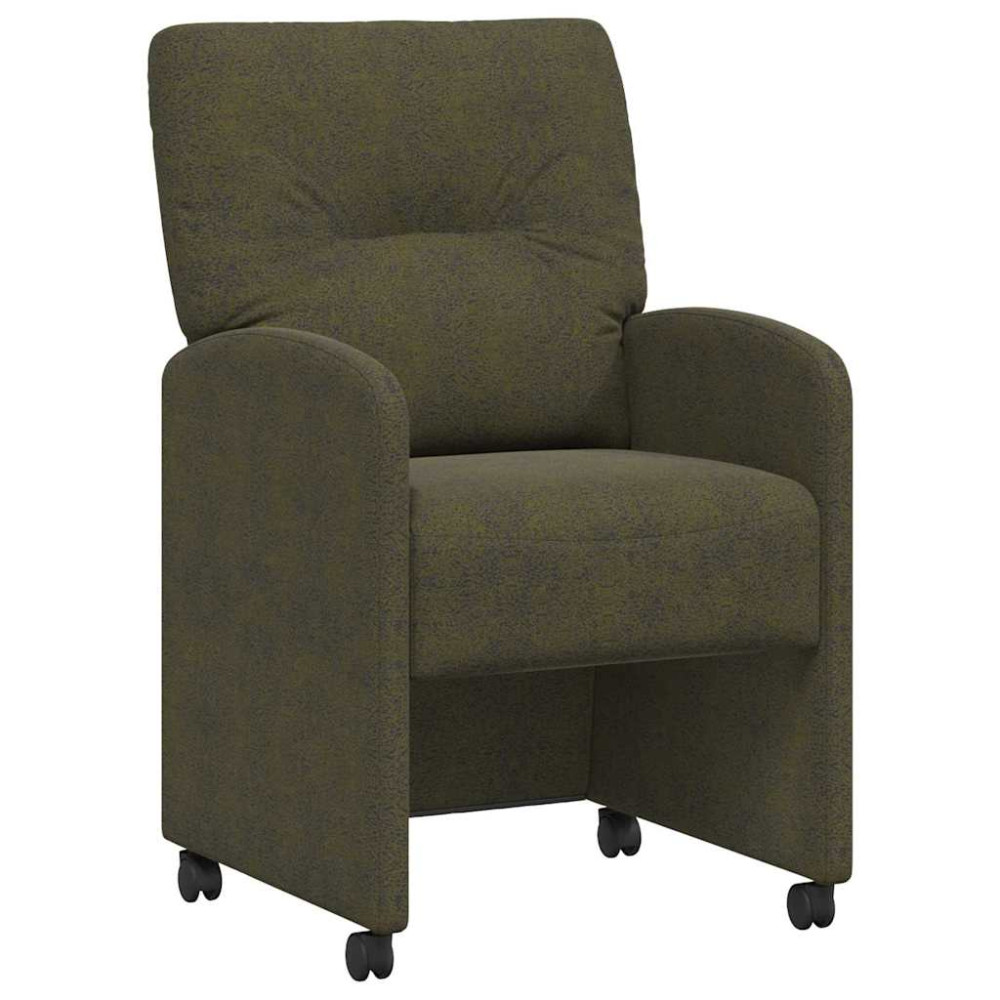 Produktbild för Matstolar med hjul med hjul 2 pcs Armégrön 57 x 67 x 95 cm