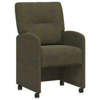 Produktbild för Matstolar med hjul med hjul 2 pcs Armégrön 57 x 67 x 95 cm